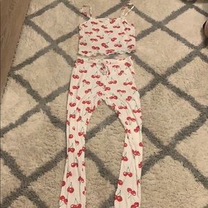 Forever 21 cherry sleepwear loungewear set